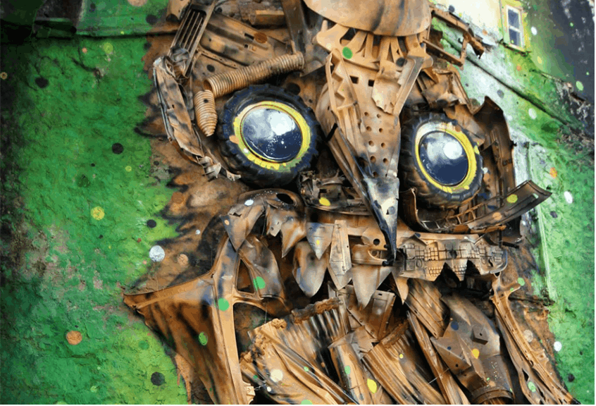 Owl by Trashsure and Bordalo II